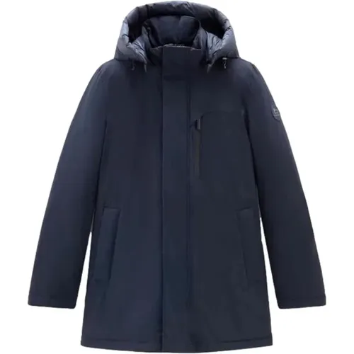 Mountain Parka aus Stretch-Nylon, Melton Blau , Herren, Größe: 3XL - Woolrich - Modalova