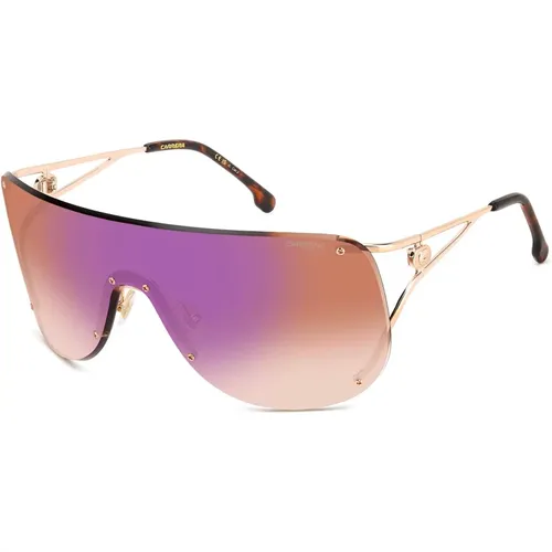 Gold Kupfer Sonnenbrille Braun Blau Spiegel,Gold Havana/Braun Getönte Sonnenbrille - Carrera - Modalova