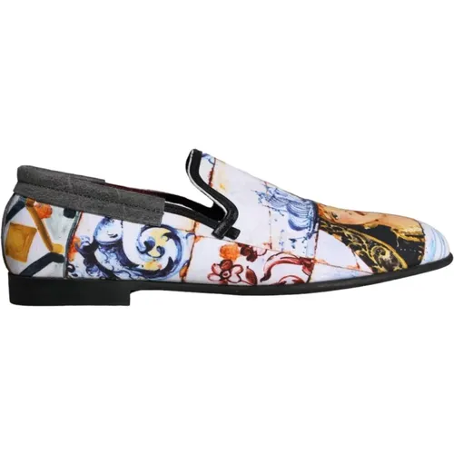 Majolica Print Loafers , Herren, Größe: 42 EU - Dolce & Gabbana - Modalova