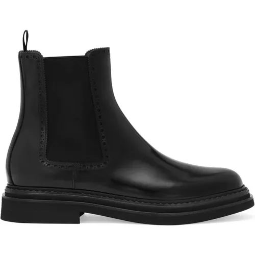 Chelsea Boots, male, , Size: 8 US Flat Shoes Brushed Ankle Boot - Dolce & Gabbana - Modalova