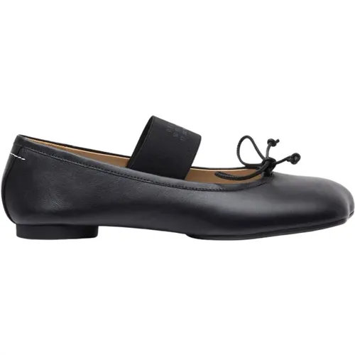 Ballerinas, female, , Size: 10 US Leather Anatomic Ballerina Shoes - MM6 Maison Margiela - Modalova
