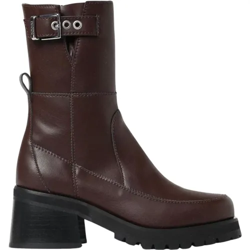 Heeled Boots, female, , Size: 10 US Buckle Ankle Boots - Ganni - Modalova