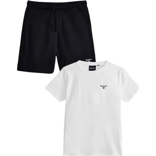 Besticktes Herz T-Shirt und passende Bermuda Shorts Set - Barbour - Modalova