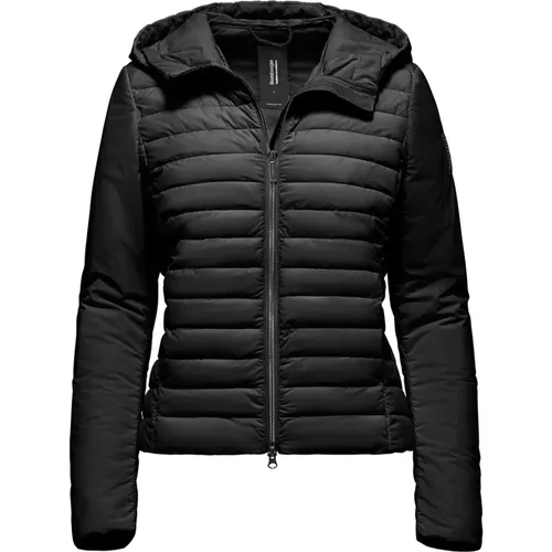 Stretch Nylon Hooded Down Jacket , female, Sizes: M, XS, XL, 2XL, L, S, 3XL - BomBoogie - Modalova