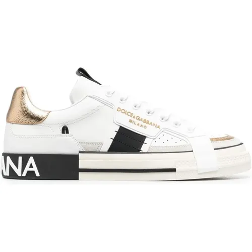 Leather Custom 2.Zero Sneakers , male, Sizes: 6 UK, 6 1/2 UK - Dolce & Gabbana - Modalova