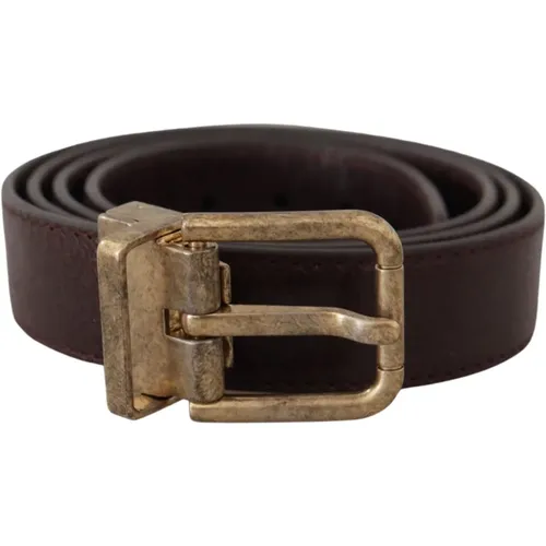 Belts, male, , Size: 95 CM Vintage Logo Metal Buckle Belt - Dolce & Gabbana - Modalova