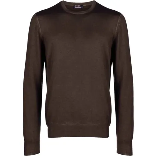 Crewneck Wool Sweater , male, Sizes: XL, M, 2XL, 3XL - Barba Napoli - Modalova