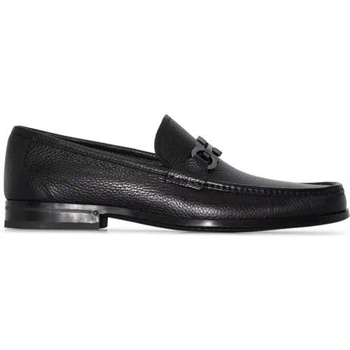 Leather Loafers with Gancini Hardware , male, Sizes: 6 UK - Salvatore Ferragamo - Modalova