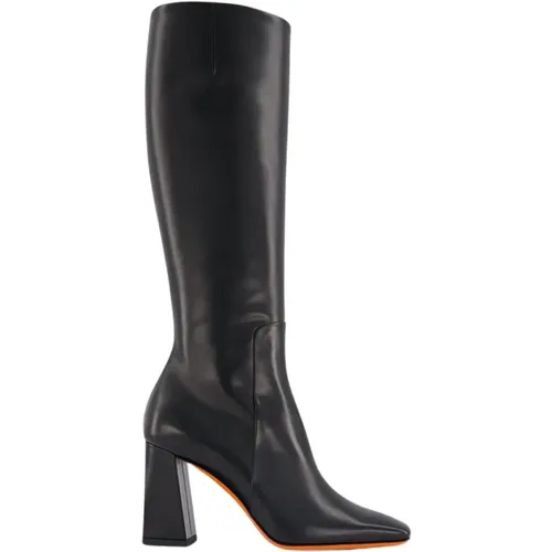 Square-Toe Leather Boots , female, Sizes: 6 UK - Santoni - Modalova