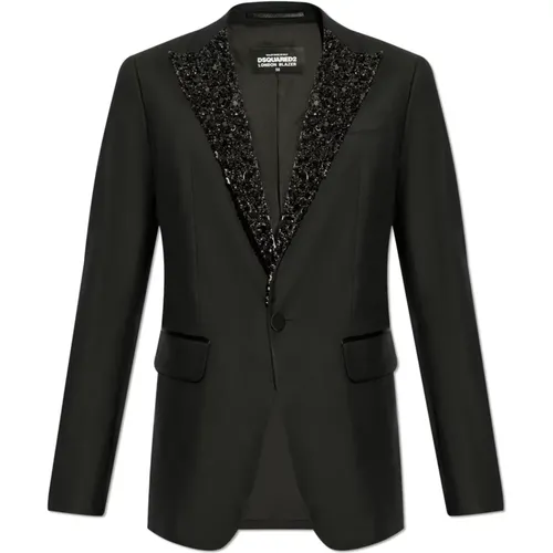 Blazers, male, , Size: M Wool blazer - Dsquared2 - Modalova