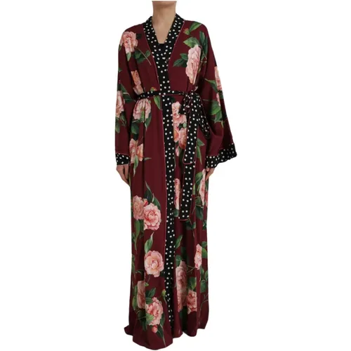 Robes, female, , Size: S Floral Maxi Kaftan Dress - Dolce & Gabbana - Modalova