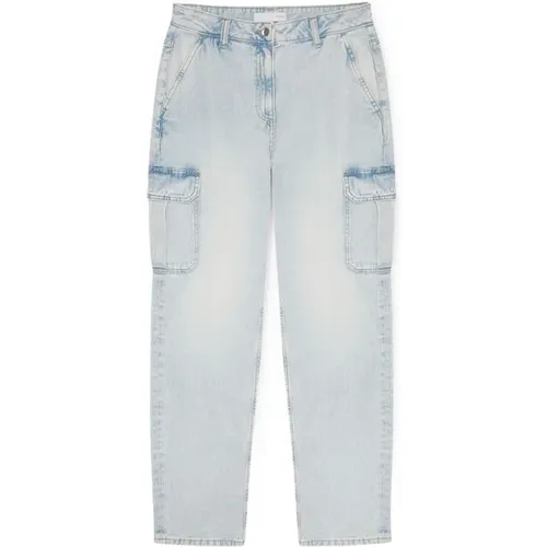 Hellblaue Cargo-Jeans , Damen, Größe: XS - Motivi - Modalova