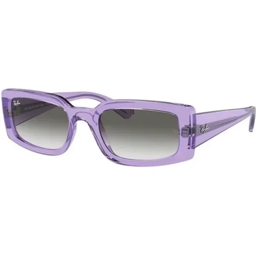 Violet Frame, Light Grey Lenses Sunglasses , unisex, Sizes: 54 MM - Ray-Ban - Modalova