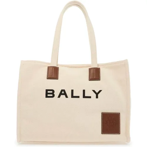 Canvas Tote Tasche mit Logo Patches - Bally - Modalova