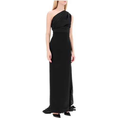 Ein-Schulter Seersucker Maxi Kleid - Solace London - Modalova