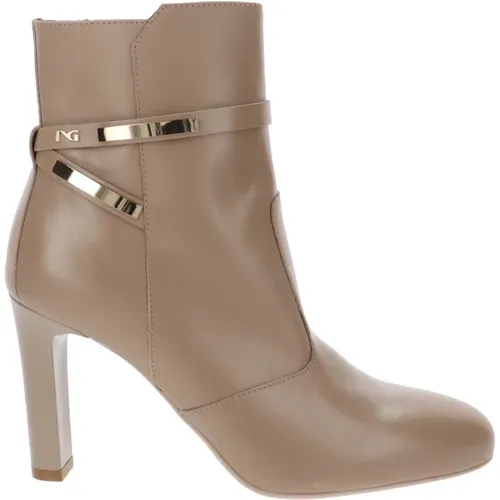 Leather Zip Closure Women Ankle Boots , female, Sizes: 2 UK, 3 UK - Nerogiardini - Modalova