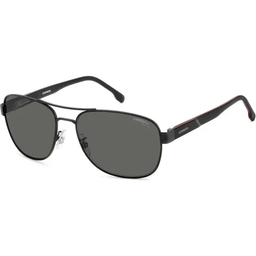 Sunglasses, male, , Size: 60 MM Flex Sunglasses Matte /Grey Polarized - Carrera - Modalova