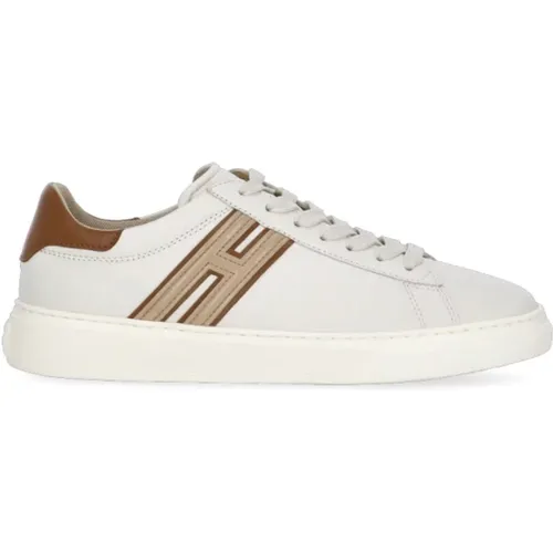 Ivory Leather Sneakers for Women , female, Sizes: 2 UK - Hogan - Modalova