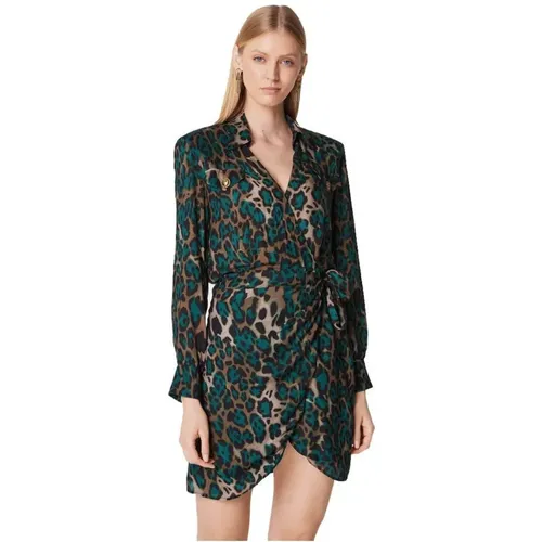 Kurzes Viskosekleid mit Animal-Print , Damen, Größe: XS - pinko - Modalova