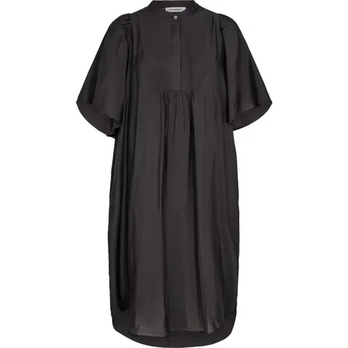 Midi Kleid mit Knopfleiste und V-Ausschnitt , Damen, Größe: L - Co'Couture - Modalova