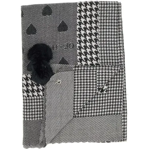 Houndstooth Heart Pattern Scarf , female, Sizes: ONE SIZE - Liu Jo - Modalova