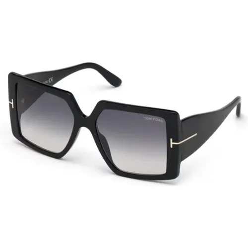Schwarze Glänzende Sonnenbrille für Frauen , Damen, Größe: 57 MM - Tom Ford - Modalova
