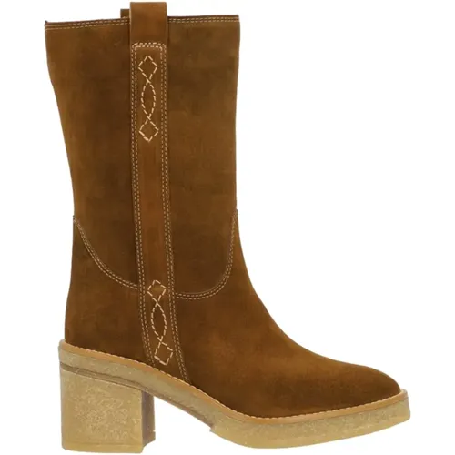 Casual Camel Wildleder Damenstiefel , Damen, Größe: 39 EU - Alpe - Modalova