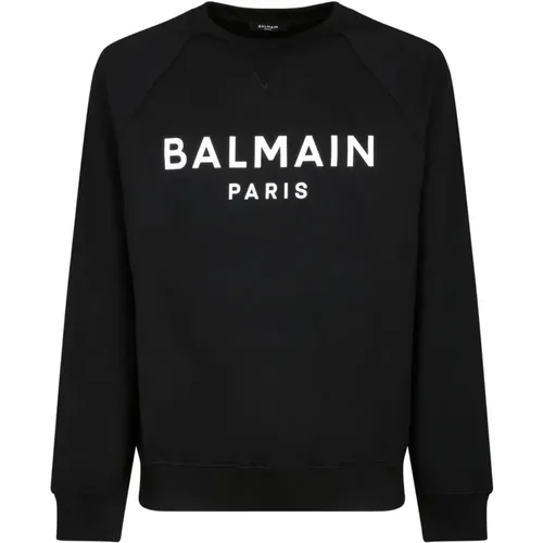 Sweatshirts, male, , Size: L Logo Print Sweatshirt - Balmain - Modalova