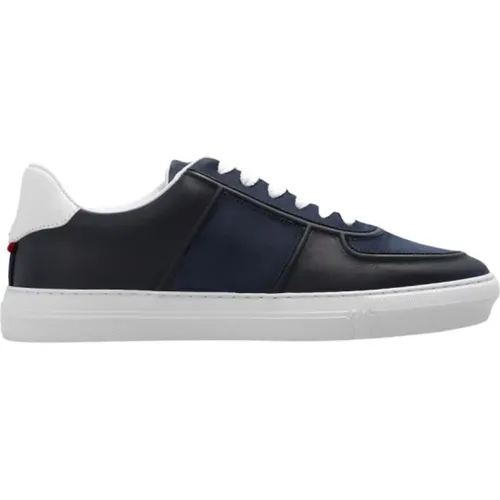 Navy and White Leather Sneakers , male, Sizes: 10 1/2 UK - Moncler - Modalova