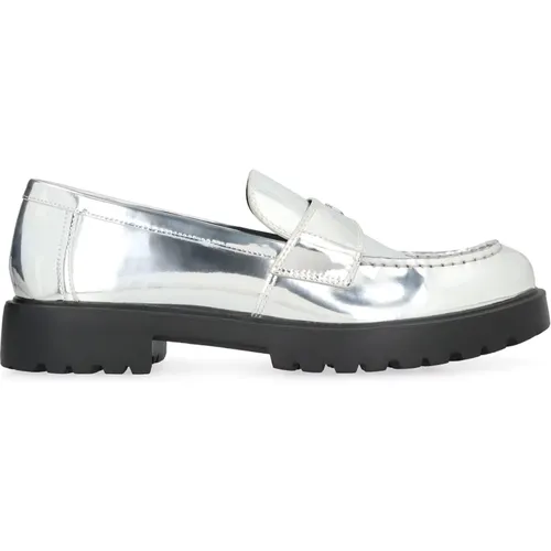 Metallic Eco Leder Loafers, Runde Zehenpartie , Damen, Größe: 39 EU - TORY BURCH - Modalova