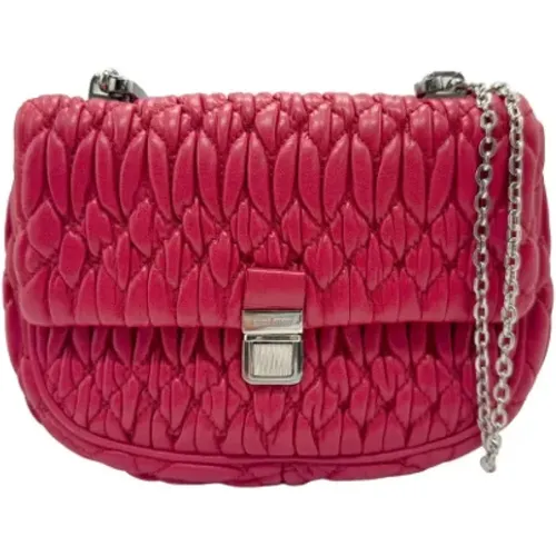 Pre-owned Leather crossbody-bags , female, Sizes: ONE SIZE - Miu Miu Pre-owned - Modalova