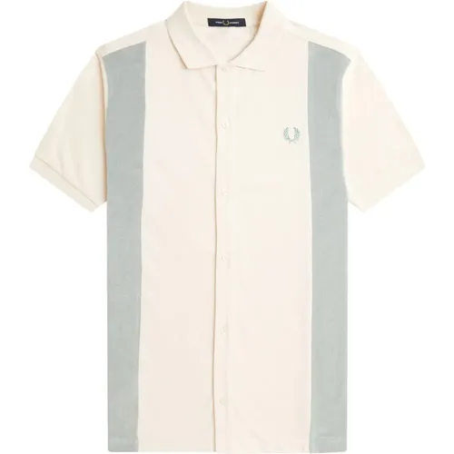 Short Sleeve Shirts, male, , Size: S Cotton Piquet Polo Shirt with Towel Inserts - Fred Perry - Modalova
