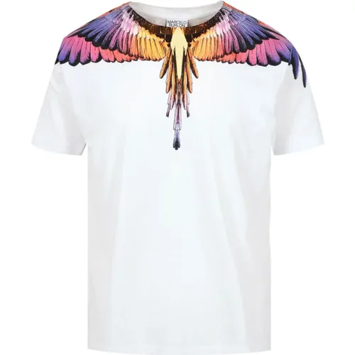 T-Shirts, male, , Size: 2XL Wing Graphic Print Cotton T-shirts and Polos - Marcelo Burlon - Modalova