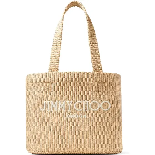 Tote Bags, female, , Size: ONE SIZE Raffia Shopping Bag - Jimmy Choo - Modalova