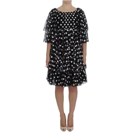 Midi Dresses, female, , Size: XS Polka Dot Tulle Mini Dress - Dolce & Gabbana - Modalova