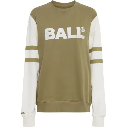 Olive Sweatshirt Long Sleeve , female, Sizes: 2XL, M, L, XL, XS - Ball - Modalova