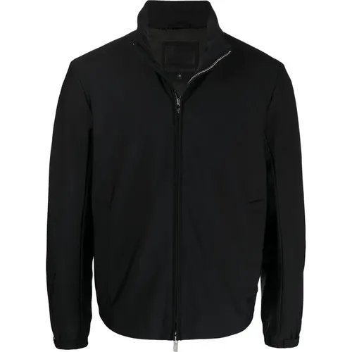 Schwarze figurbetonte Jacke mit Reißverschluss , Herren, Größe: 2XL - Emporio Armani - Modalova