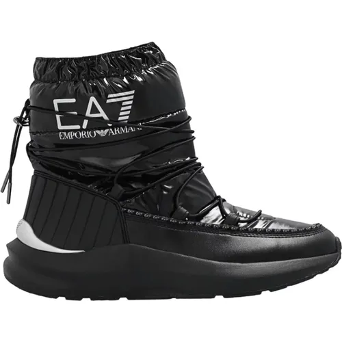 Winter Boots, male, , Size: 4 1/2 US Snow Boots with logo - Emporio Armani EA7 - Modalova