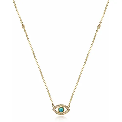 Mini Evil Eye Necklace , female, Sizes: ONE SIZE - Nialaya - Modalova