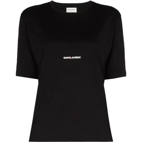 Cotton Logo T-Shirt , female, Sizes: XS, S, M, L - Saint Laurent - Modalova