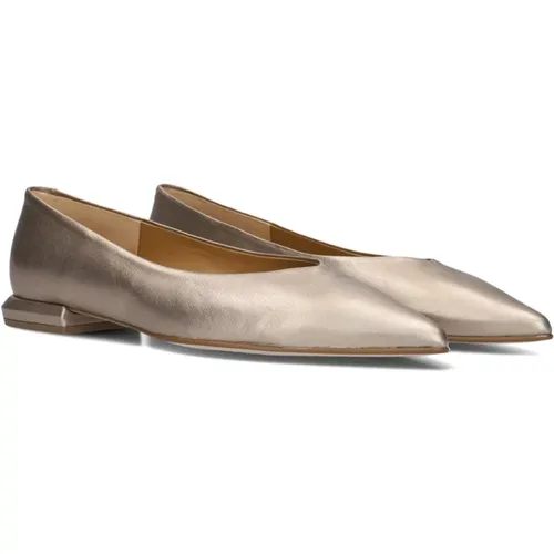 Bronze Ballerina Flats , Damen, Größe: 40 EU - Stefano Lauran - Modalova