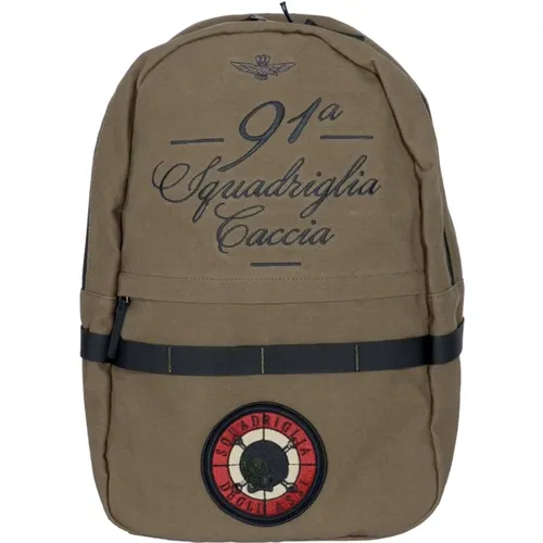 Backpacks, unisex, , Size: ONE SIZE Military Style Backpack with Embroidery - aeronautica militare - Modalova