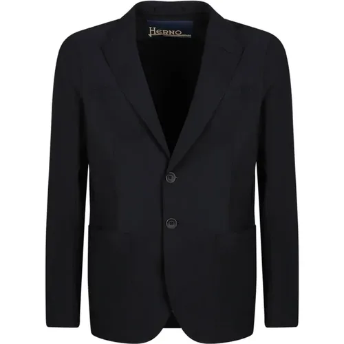 Blazers, male, , Size: L Blazer with Lapel Collar - Herno - Modalova