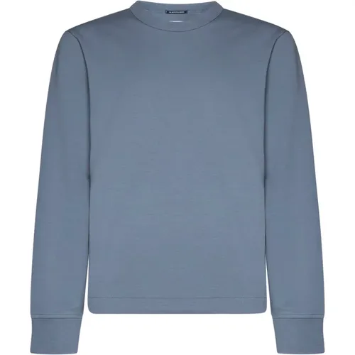 Metropolis Pullover Blau-Grau Jersey Textur , Herren, Größe: S - C.P. Company - Modalova
