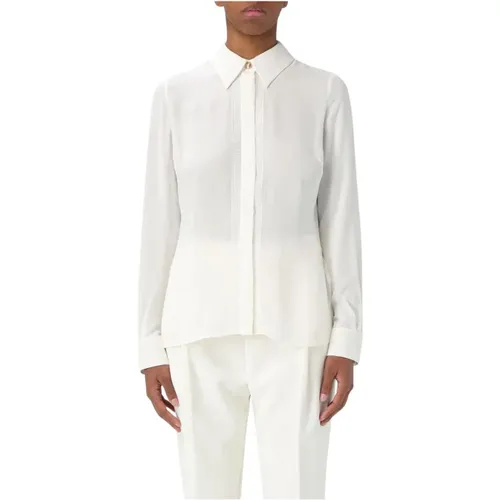 Shirts, female, , Size: L Silk Collared Blouse - Elisabetta Franchi - Modalova