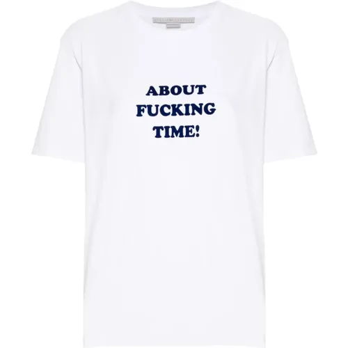 Slogan-Flocked T-shirts and Polos , female, Sizes: XS - Stella Mccartney - Modalova