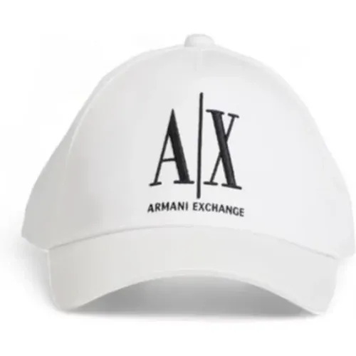 Caps, male, , Size: ONE SIZE Visor Cotton Hat Spring/Summer Collection - Armani Exchange - Modalova