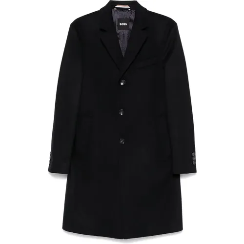 Wool Cashmere Coat with Button Closure , male, Sizes: 2XL, S, 4XL, M, 3XL, L - Hugo Boss - Modalova