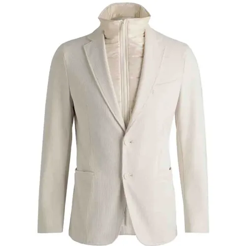 Blazers, male, , Size: L Slim Fit Corduroy Jacket - Hugo Boss - Modalova