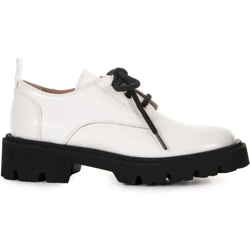 Leder Schuhe, Weißer Gleichheit Stil , Damen, Größe: 37 1/2 EU - Baldinini - Modalova
